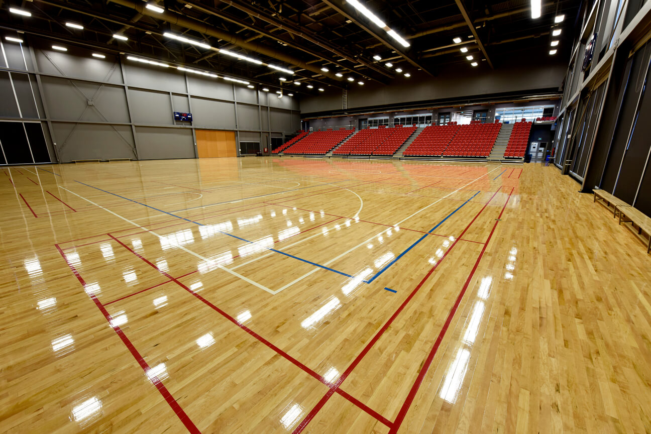 Gymnasium flooring Action hardwood for the Pan Am Games (Markham, Ontario)