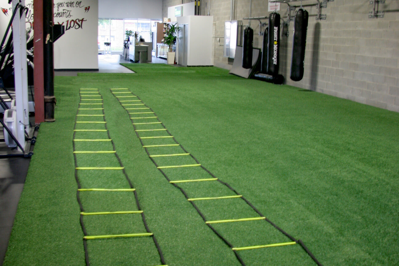 Gym synthetic turf TurfLink TL60 surface at Gym Adrenaline Performance (Mont-Royal, Quebec)