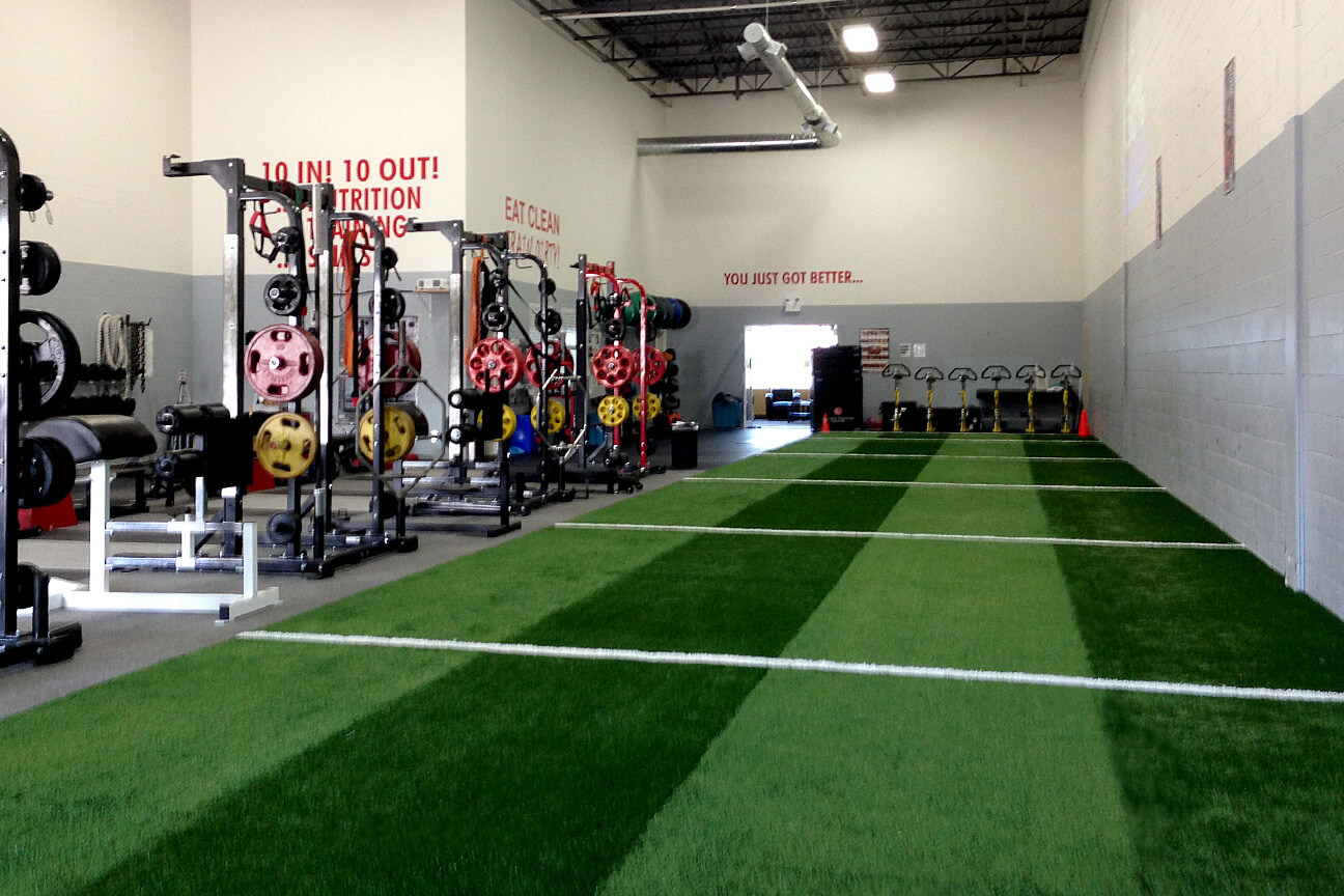 Gym synthetic turf TurfLink TL60 surface at Athlete Training Centre (Mississauga, Ontario)