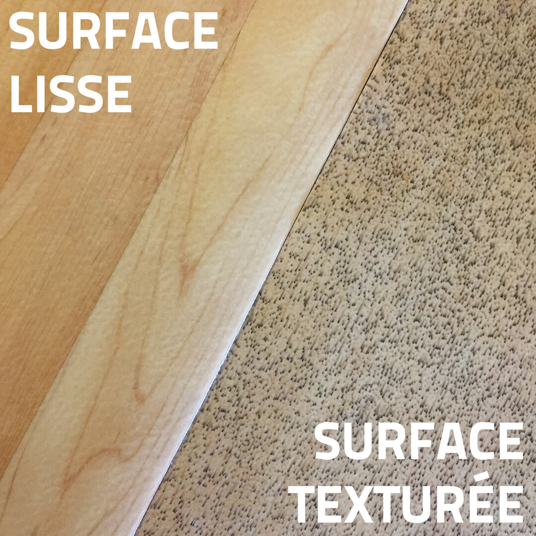 Surface de plancher lisse versus un revêtement texturé