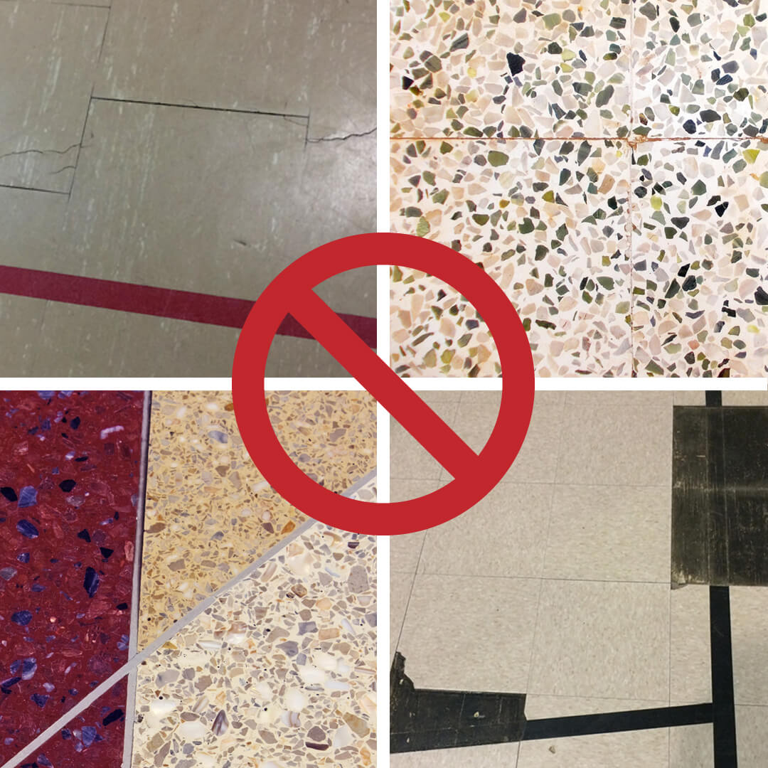 Outdated flooring materials that are not fit for sports