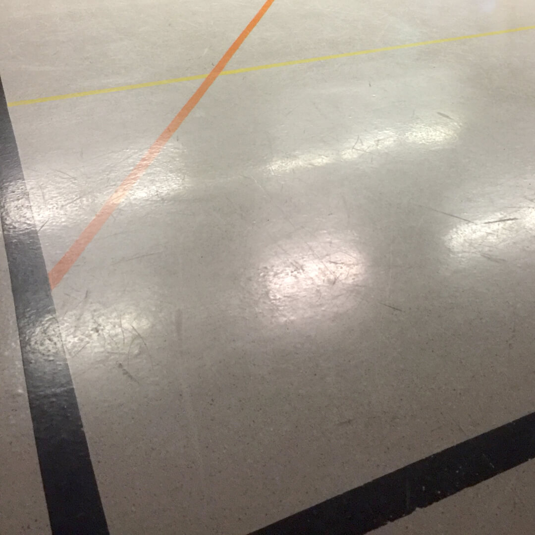 Slippery and hard gymnasium floor