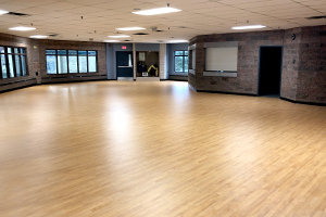 maple colour sports floor in multi-purpose room