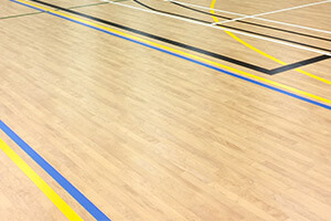 School gymnasium with a vinyl flooring surface