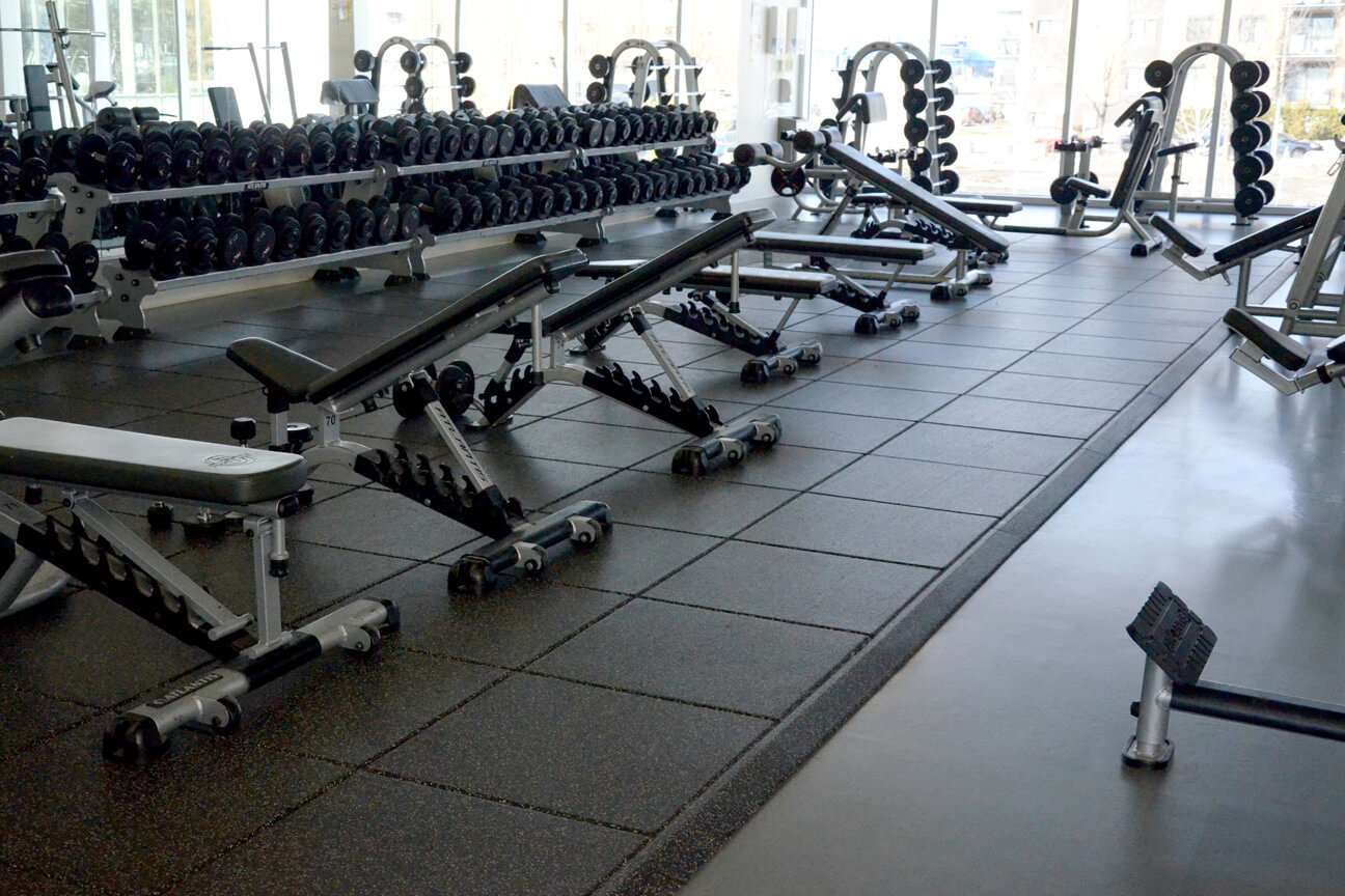 ShockTile rubber flooring system at the YMCA Cartierville (Montreal, Quebec)