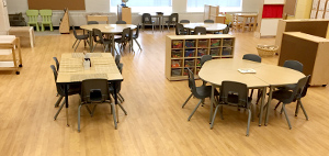 Kindergarten classroom with Omnisports resilient flooring