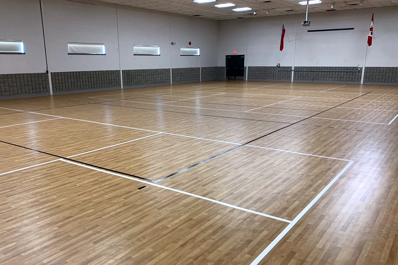 Omnisports gymnasium spots flooring at Perth East Recreation Complex (Milverton, Ontario)