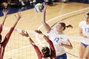 Joueurs de volleyball pendant un match