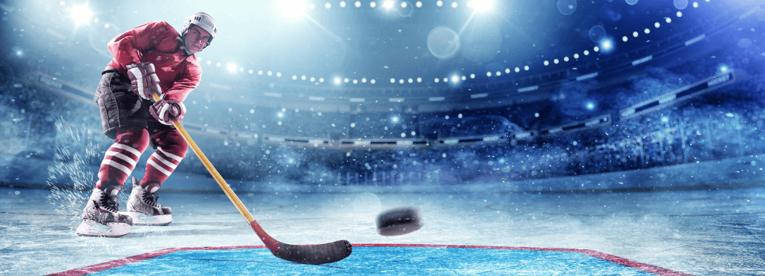Joueur de hockey sur glace dans un aréna