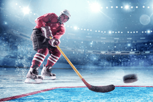 Joueur de hockey sur glace dans un aréna