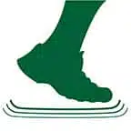 Image of a sports shoe on a area-elastic shock absorbing floor